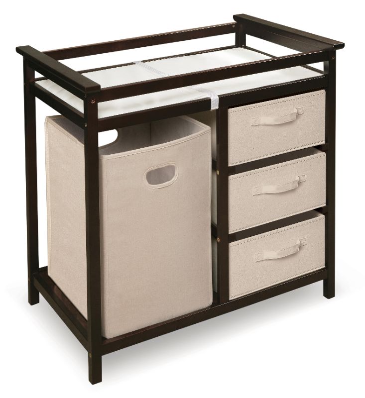 Photo 1 of Badger Basket Modern Changing Table with Hamper - Espresso
