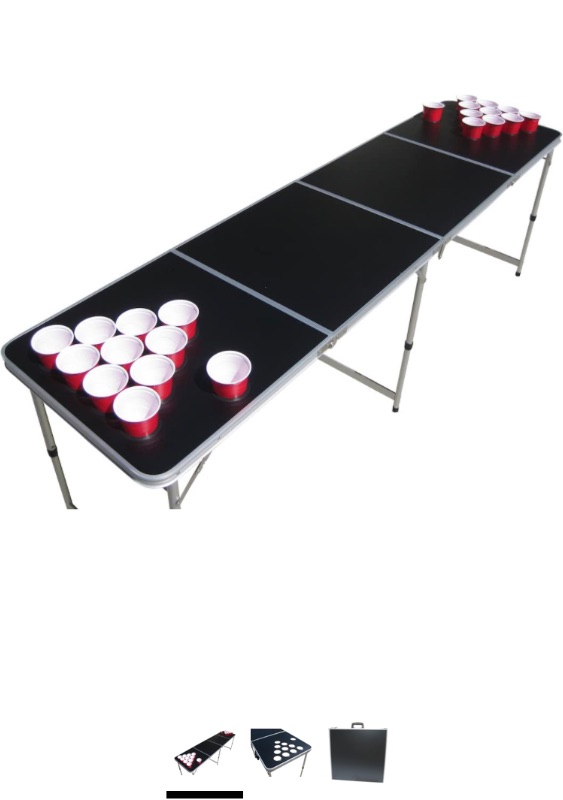 Photo 1 of Blank Black Plain Customizable Beer Pong Table with Predrilled Cup Holes