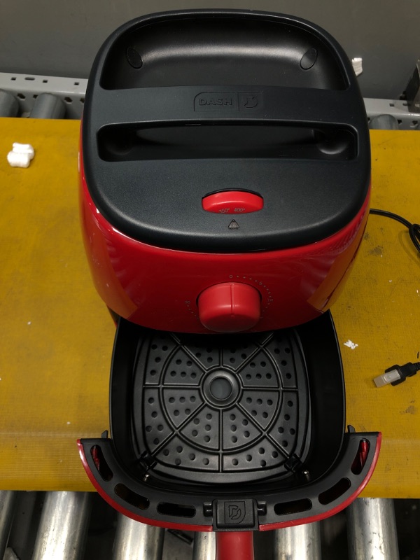 Photo 3 of DASH Tasti-Crisp™ Electric Air Fryer Oven Cooker with Temperature Control, Non-Stick Fry Basket, Recipe Guide + Auto Shut Off Feature, 1000-Watt, 2.6Qt, Red 2.6 Qt Red