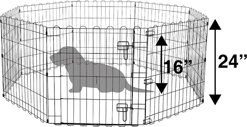 Photo 2 of Amazon Basics Foldable Metal Dog and Pet Exercise Playpen, XS 24" tall