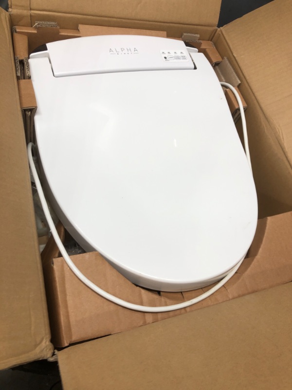 Photo 2 of ALPHA BIDET iX Hybrid Bidet Toilet Seat in Elongated White | Endless Warm Water | Stainless Steel Nozzle | 4 Wash Functions | LED Nightlight | Warm Air Dryer | Wireless Remote | Oscillation and Pulse