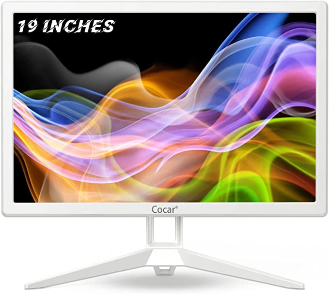 Photo 1 of Cocar 19 inch PC Monitor, White Desktop Computer Monitor 75hz 2ms 1440x900 TN Panel VESA 100x100 HDMI VGA, 16:10 Built-in Speaker Computer Monitor Screen Display for PC PS3 PS4 Xbox Office
