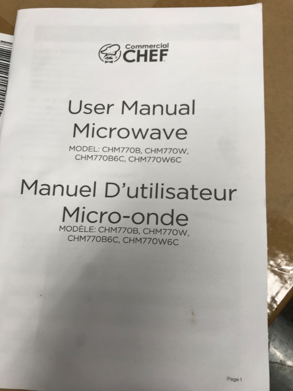 Photo 5 of Commercial Chef CHM770 Counter Top Microwave, 0.7 Cubic Feet
