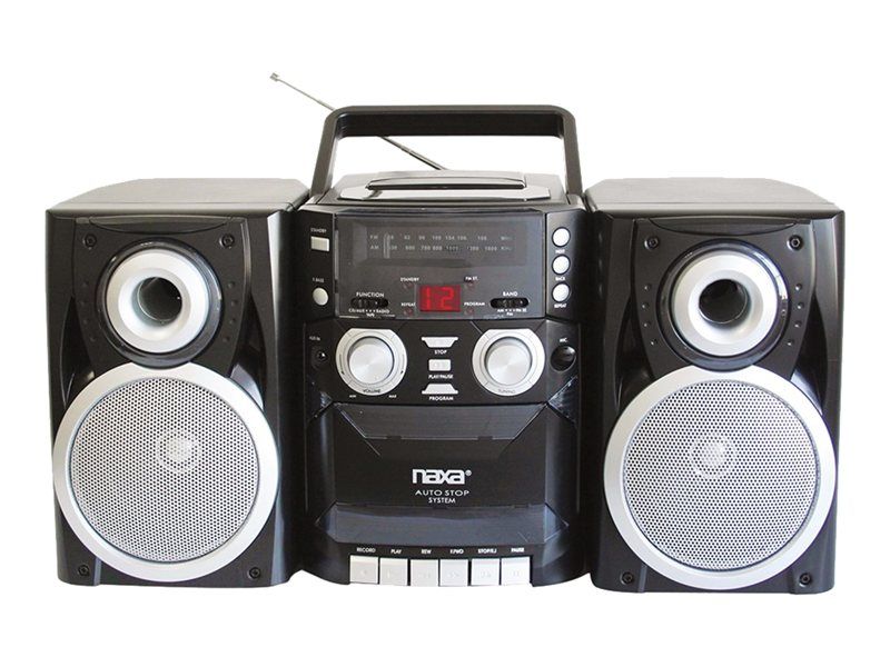 Photo 1 of Naxa NPB-426 Portable CD Player with AM-FM Stereo Radio Cassette Player-Recorder and Twin Detachable Speakers
