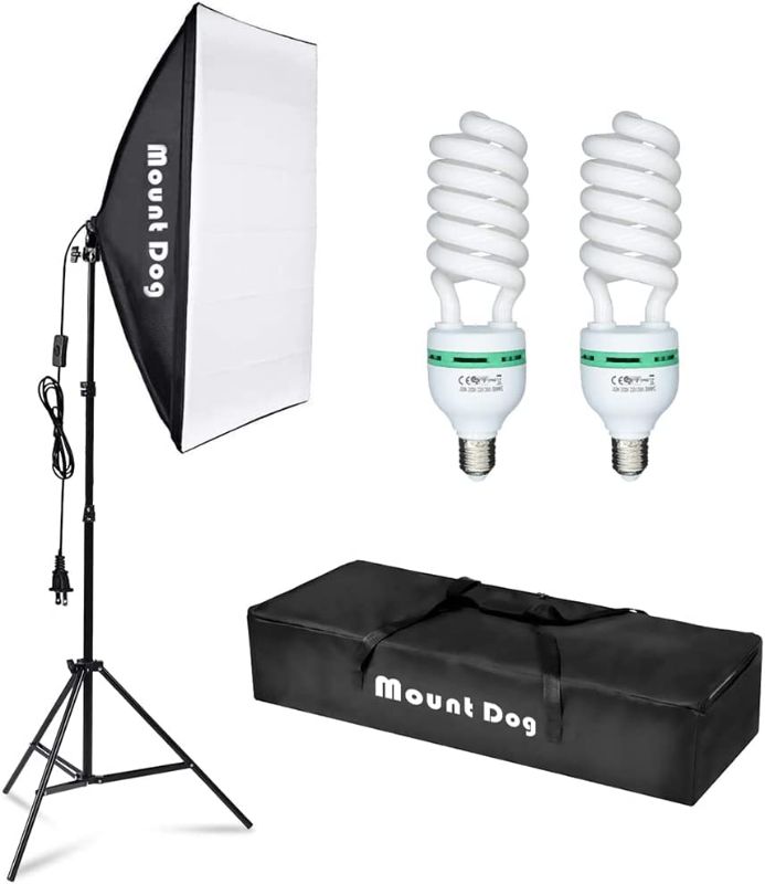 Photo 1 of 
MOUNTDOG Softbox Lighting Kit,20"X28" Photography Continuous Lighting System Photo Studio Equipment with 95W Light Bulb 5500K for Portrait Product...