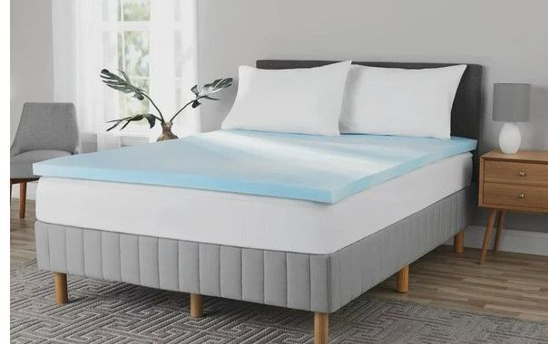 Photo 1 of 2" Blue Swirl Memory Foam Mattress Topper, full/Queen
