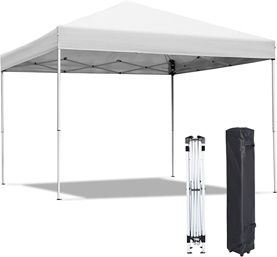 Photo 1 of 10x10 Pop Up Canopy Tent Easy Set-up Outdoor Patio Canopy Adjustable Straight Leg Heights 