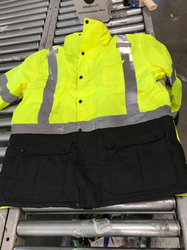 Photo 2 of SIZE XL-High Visibility Reflective Winter Bomber Jacket, Black Bottom, ANSI Compliant, Ergodyne GloWear