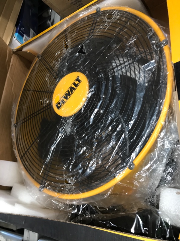 Photo 2 of DEWALT Industrial Floor Fan, 18 Inch Drum Fan, 3-Speed Heavy Duty Air Circulator with Adjustable Tilt,