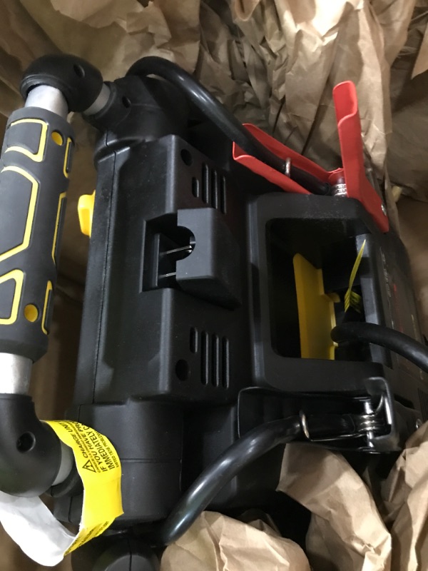 Photo 3 of ***AIR COMPRESSOR DOESNT WORK*** STANLEY J5C09D Digital Portable Power Station Jump Starter: 1200 Peak/600 Instant Amps, 120 PSI Air Compressor, 3.1A USB Ports, Battery Clamps
