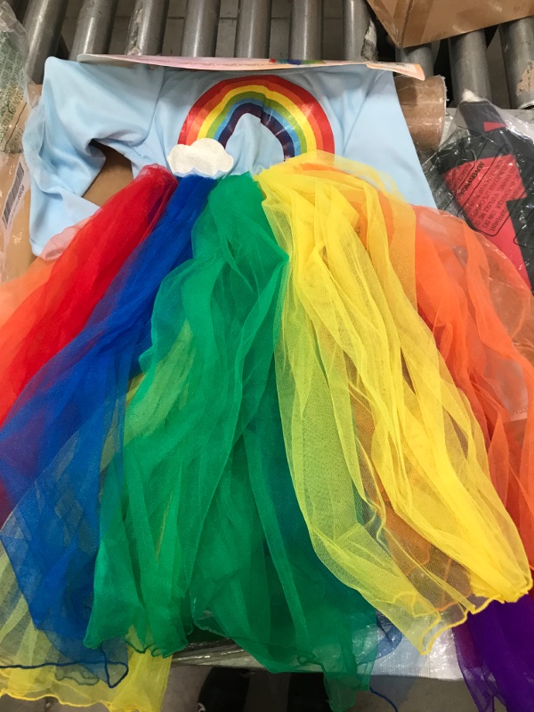 Photo 2 of SIZE XS-Party City Rainbow Rain Cloud Halloween Costume for Children Extra Small Includes Dress and Umbrella
