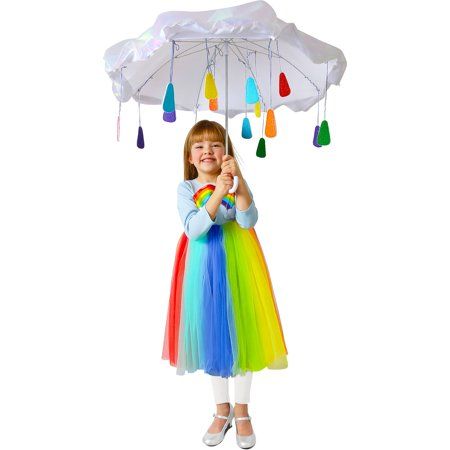 Photo 1 of SIZE XS-Party City Rainbow Rain Cloud Halloween Costume for Children Extra Small Includes Dress and Umbrella
