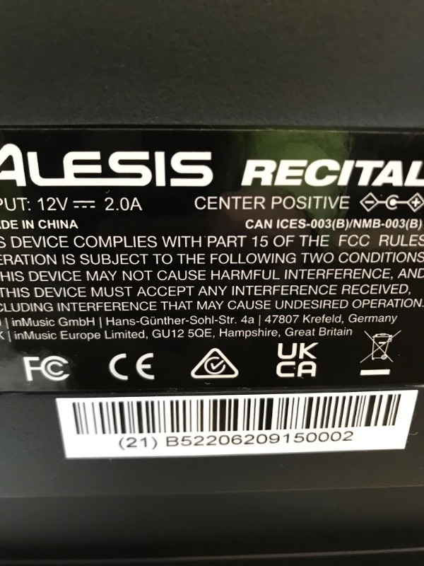 Photo 5 of Alesis Recital , 88-Key Beginner Digital Piano with Full-Size Semi-Weighted Keys