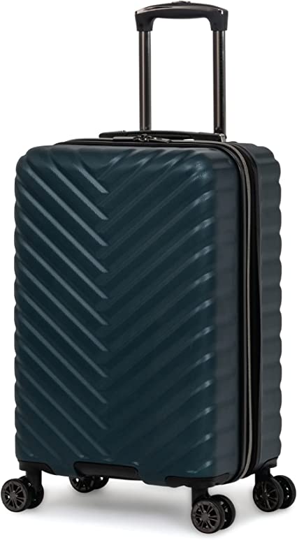 Photo 1 of Kenneth Cole Reaction Women's Madison Square Hardside Chevron Expandable Luggage, Emerald, 20-Inch Carry On
