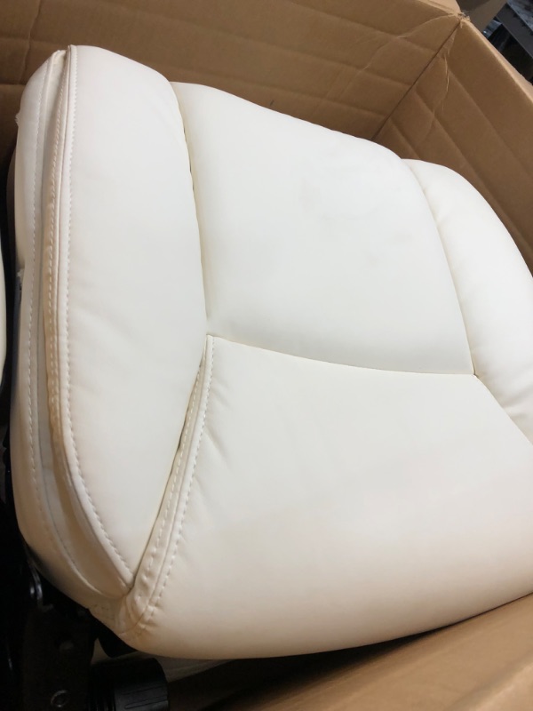 Photo 1 of PARTS ONLY --  WHITE LEATHER OFFICE CHAIR