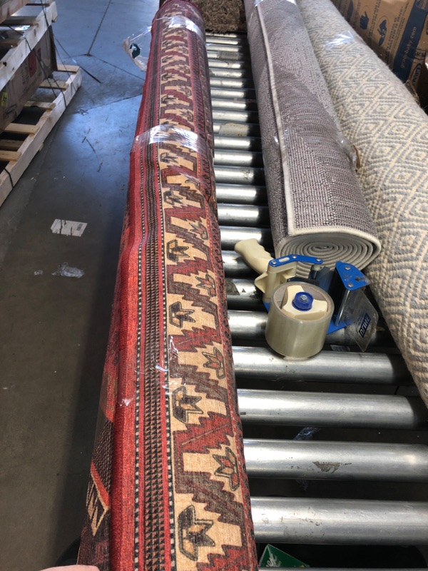 Photo 1 of Ruggable Zareen Washable Rug - Perfect Boho Area Rug for Living Room Bedroom Kitchen - Pet & Child Friendly - Stain & Water Resistant - Scarlet Red 8'x10' (Classic Pad)
