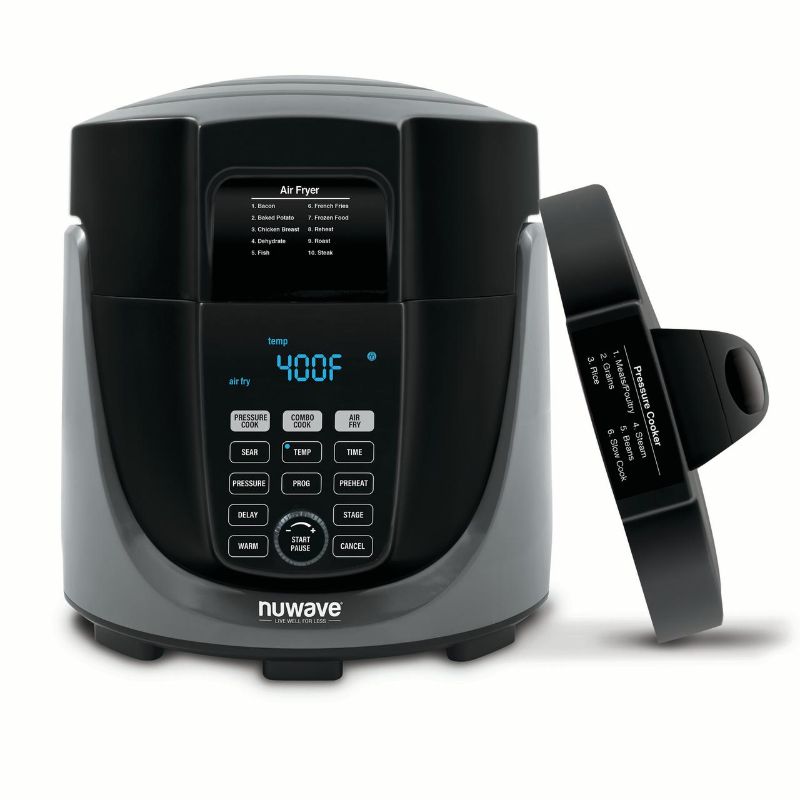 Photo 1 of 6012664 6 Qt. Duet Black Programmable Digital Air Fryer with Pressure Cooker
