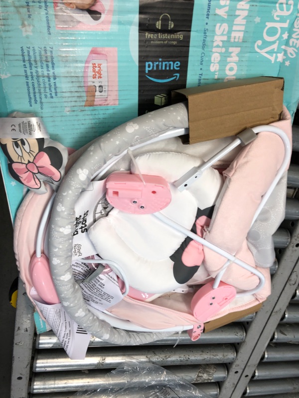 Photo 2 of Bright Starts Minnie Mouse Rosy Skies Cradling Bouncer with Vibrating Seat and Melodies