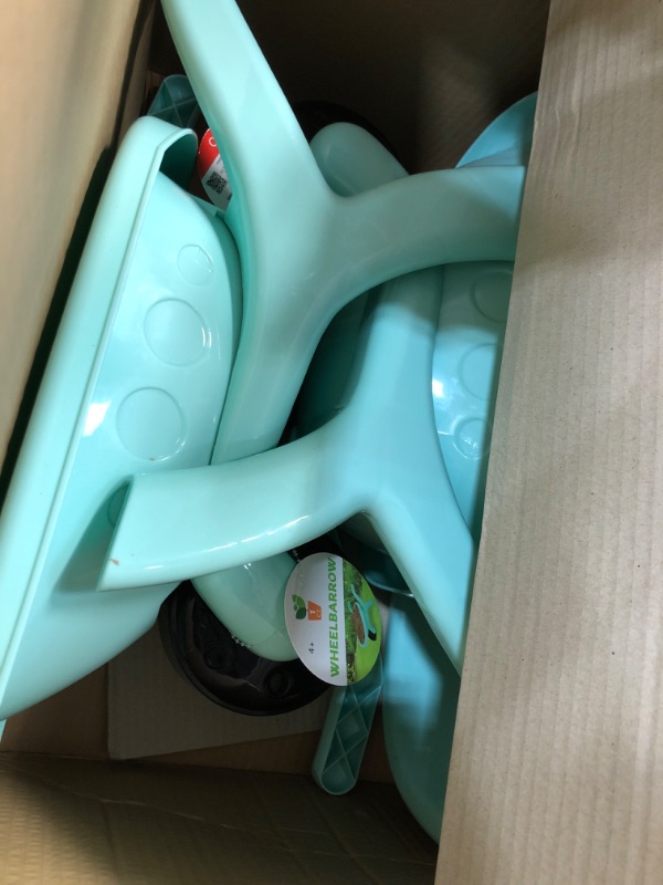 Photo 2 of 6 of- Kids Plastic Wheelbarrow-Orange/teal
