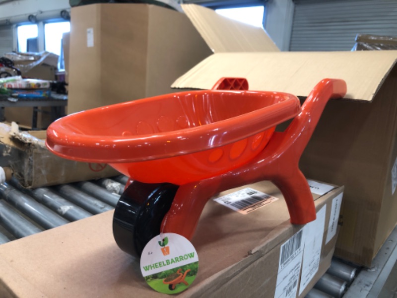 Photo 1 of 6 of- Kids Plastic Wheelbarrow-Orange/teal
