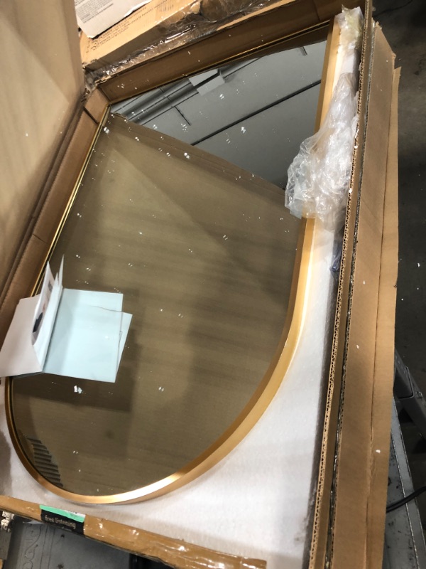 Photo 1 of 20" x 30" Arched Metal Wall Mirror Brass - Threshold™

