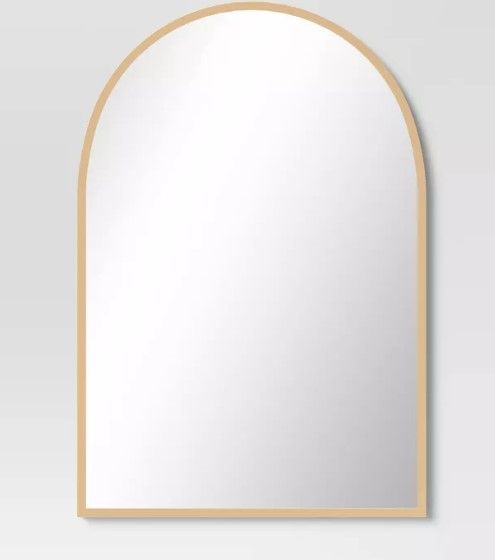 Photo 1 of 20" x 30" Arched Metal Wall Mirror Brass - Threshold™

