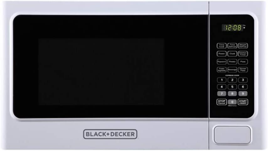 Photo 1 of Black+Decker 1000 Watt 1.1 Cubic Feet Countertop Table Kitchen Home Dorm Compact Microwave Oven, White
