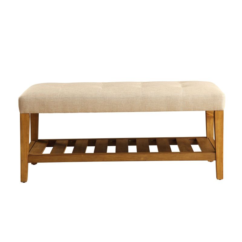 Photo 1 of ACME Charla Tufted Bench, Beige
