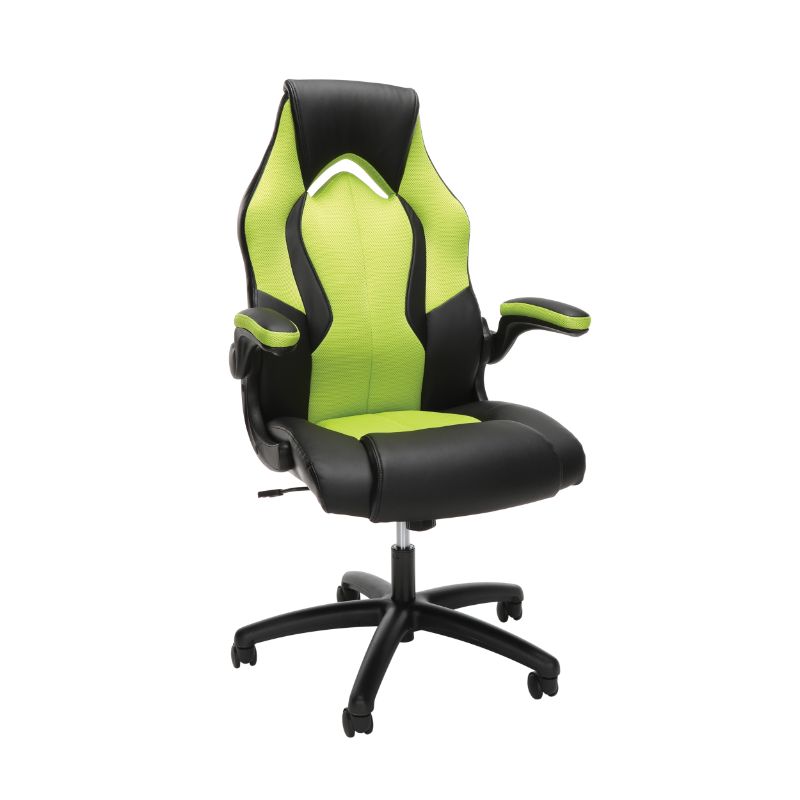 Photo 1 of ESS-3086-GRN High-Back Racing Style Bonded Leather Gaming Chair, Green
