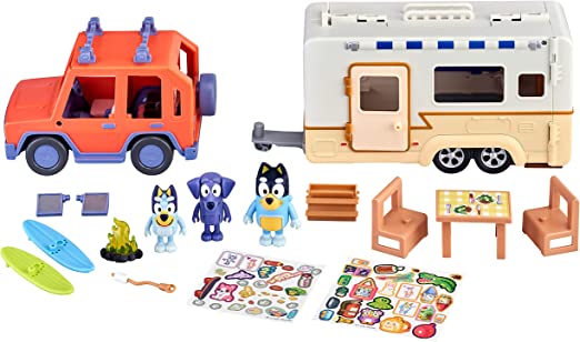 Photo 1 of ***SEE NOTES***
Bluey Ultimate Caravan Adventures - Caravan Playset and Three 2.5-3" Figures & 4WD Family Vehicle with 2 Surfboards

