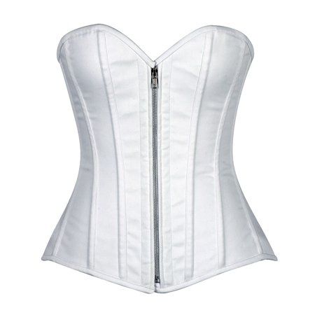 Photo 1 of Top Drawer White Cotton Steel Boned Corset W/Zipper
medium