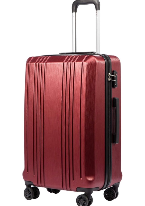 Photo 1 of Coolife Luggage Suitcase PC+ABS with TSA Lock Spinner Carry on Hardshell Lightweight 20in 24in 28in (wine red, S(20in_carry on))