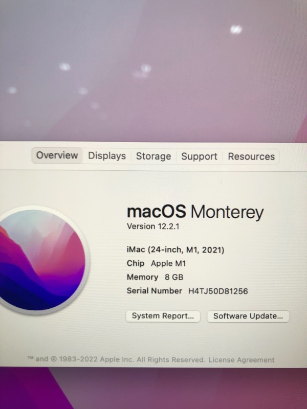 Photo 5 of 2021 Apple iMac (24-inch, Apple M1 chip with 8?core CPU and 7?core GPU, 8GB RAM, 256GB) - Pink
Style:7-Core GPU
Size:256GB
Color:Pink