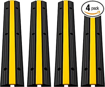 Photo 1 of  4 Pack of 1-Channel Rubber Cable Protector Ramps Heavy Duty 22046Lbs Load Capacity Cable Wire Cord Cover Ramp Speed Bump Driveway Hose Cable Ramp Protective Cover
38.5"
