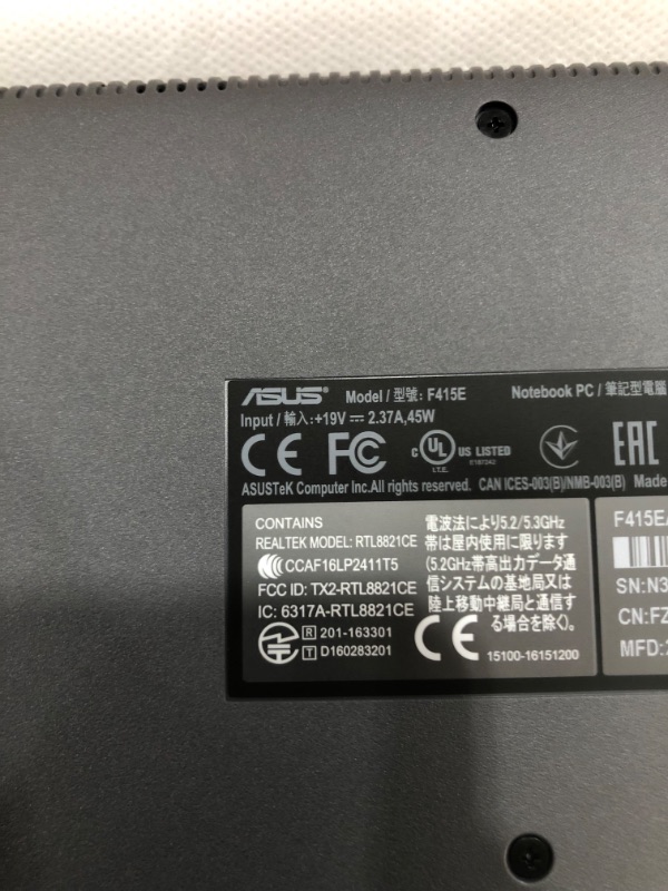 Photo 6 of PARTS ONLY DID NOT POWER ON NEEDS PROFESSIONAL REPAIR 
ASUS VivoBook 14 Laptop Computer, 14" IPS FHD Display, Intel Core i3-1115G4 Processor, 4GB DDR4, 128GB PCIe SSD, Fingerprint Reader, Windows 11 Home in S Mode, Slate Grey, F415EA-AS31
