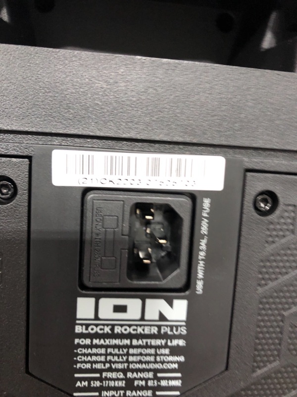 Photo 5 of Ion Audio Block Rocker Plus 100W Portable Speaker, Battery Powered with Bluetooth, Microphone & Cable, Am