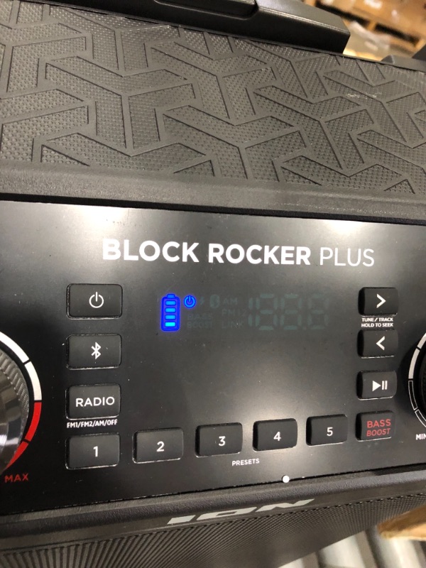 Photo 3 of Ion Audio Block Rocker Plus 100W Portable Speaker, Battery Powered with Bluetooth, Microphone & Cable, Am