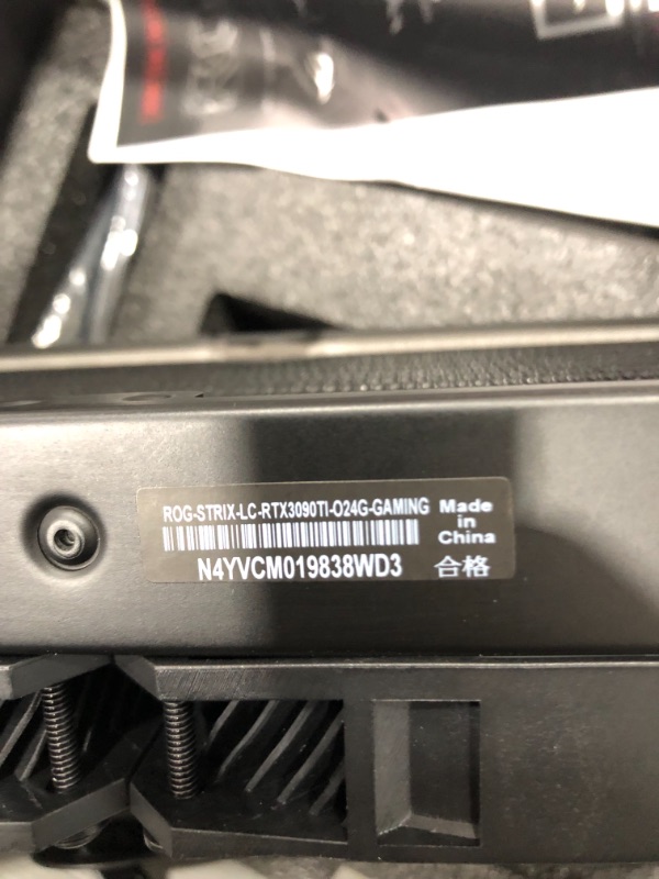 Photo 11 of ASUS ROG Strix LC NVIDIA GeForce RTX 3090 Ti OC Edition Gaming Graphics Card (PCIe 4.0, 24GB GDDR6X, HDMI 2.1, DisplayPort 1.4a, Full-Coverage Cold Plate, 240mm Radiator, 600mm tubing, GPU Tweak)
