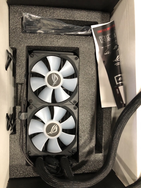 Photo 5 of ASUS ROG Strix LC NVIDIA GeForce RTX 3090 Ti OC Edition Gaming Graphics Card (PCIe 4.0, 24GB GDDR6X, HDMI 2.1, DisplayPort 1.4a, Full-Coverage Cold Plate, 240mm Radiator, 600mm tubing, GPU Tweak)
