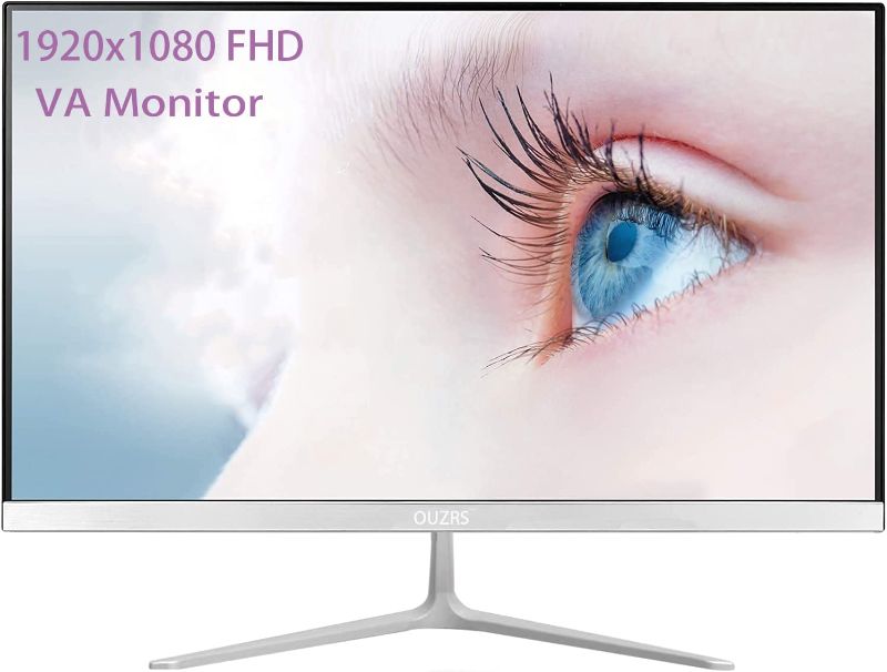 Photo 1 of **Missing stand** Computer Monitor AIR 2K Ultra-HD 1080P, OUZRS 75HZ VA Desktop Display,3 Sides Zero Frame 178° Wide View Angle PC Monitor with Eye-Care Technology, Support VESA,VGA&HDMI Port for Home and Office-white
