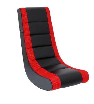 Photo 1 of **TEAR IN UNIT** The Crew Furniture Classic Video Rocker Gaming Chair Faux Leather Mesh Black/Red
