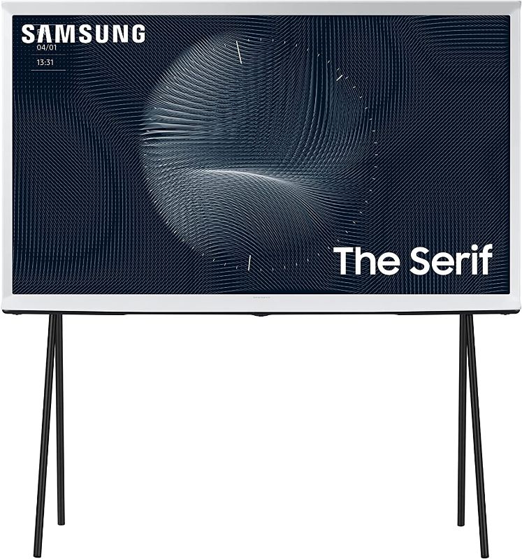 Photo 1 of SAMSUNG 55-Inch Class QLED 4K The Serif LS01B Series Smart TV w/I-Shaped Design, Anti-Reflection Matte Display, Portable Easel Stand, Ambient Mode+, Alexa Built-in (QN55LS01BAFXZA, 2022 Model)
