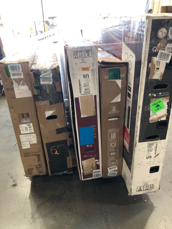 Photo 1 of MIXED PALLET OF DAMAGED TVS**NO REFUNDS**5 UNITS
