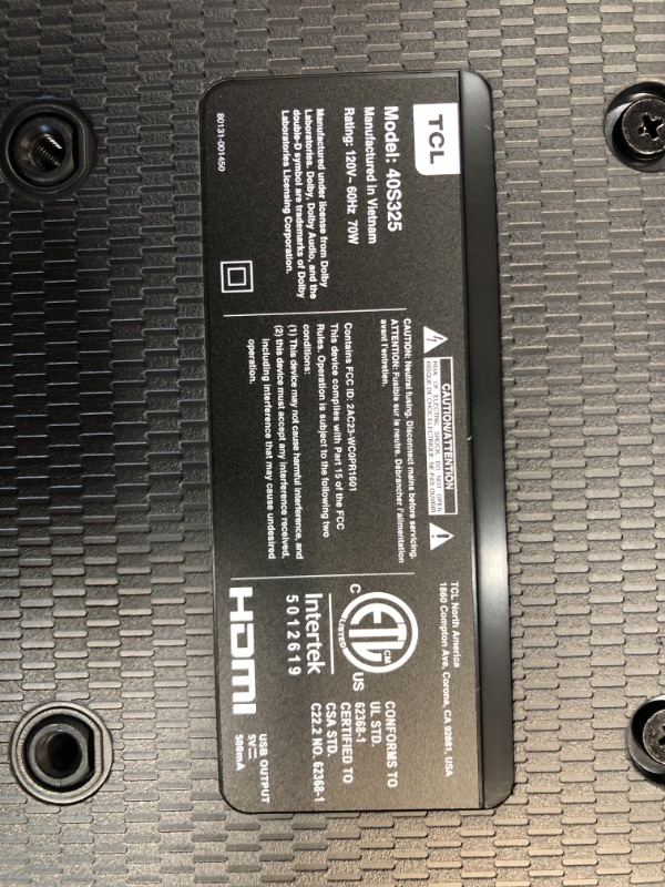 Photo 1 of TCL 40" CLASS 3-SERIES FHD LED SMART ROKU TV - 40S325
