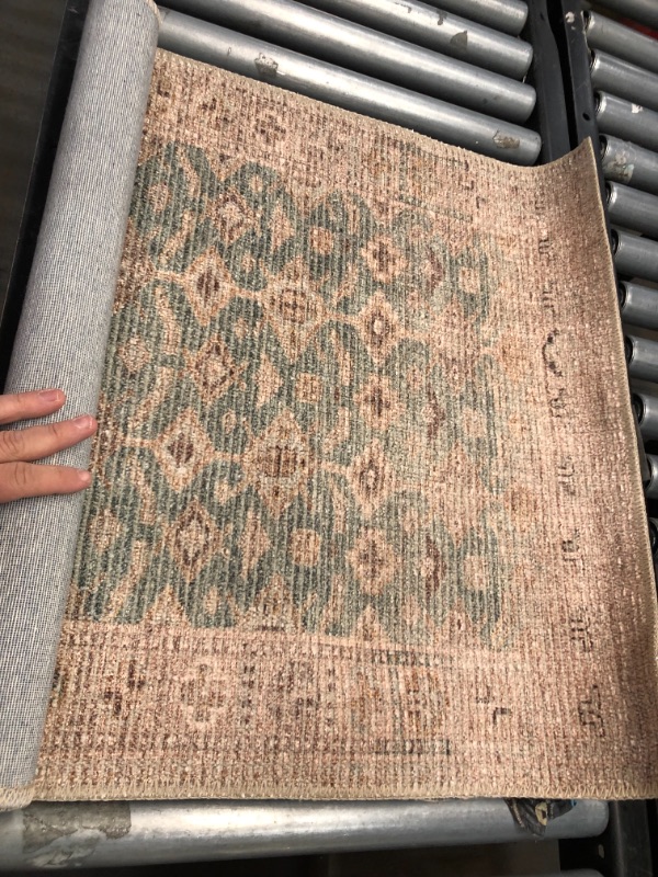 Photo 2 of Angela Rose x Loloi Aubrey Collection AUB-02 Aqua / Sand, Traditional 2'-3" x 3'-9" Accent Rug
