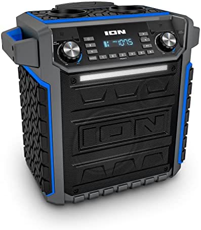 Photo 1 of DENTED***ION Audio Pickup - 100-watt Water-Resistant Wireless Bluetooth Speaker with 75-Hour Rechargeable Battery, AM/FM Radio and Multi-Color Light Bar
