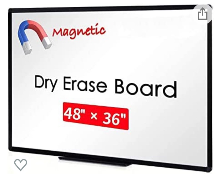 Photo 1 of BENT BOARD**VIZ-PRO Magnetic Dry Erase White Board, 48 X 36 Inches, Black Aluminium Frame