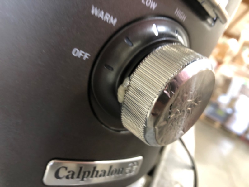 Photo 4 of (DENTED/DAMAGED FRONT KNOB) Calphalon Digital Sauté Slow Cooker, Dark Stainless Steel