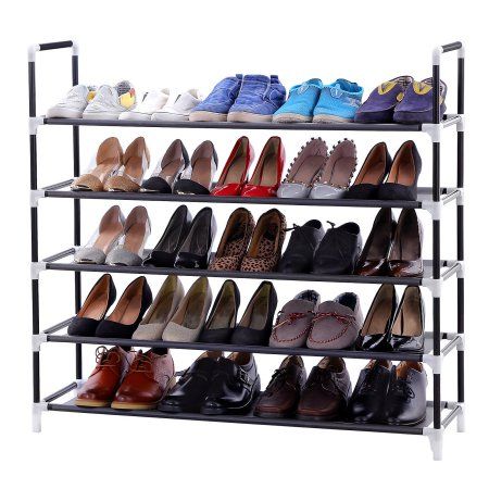 Photo 1 of SONGMICS 5 Tiers Shoe Rack Space Saving Shoe Tower Cabinet Storage Organizer Black ULSH55H
