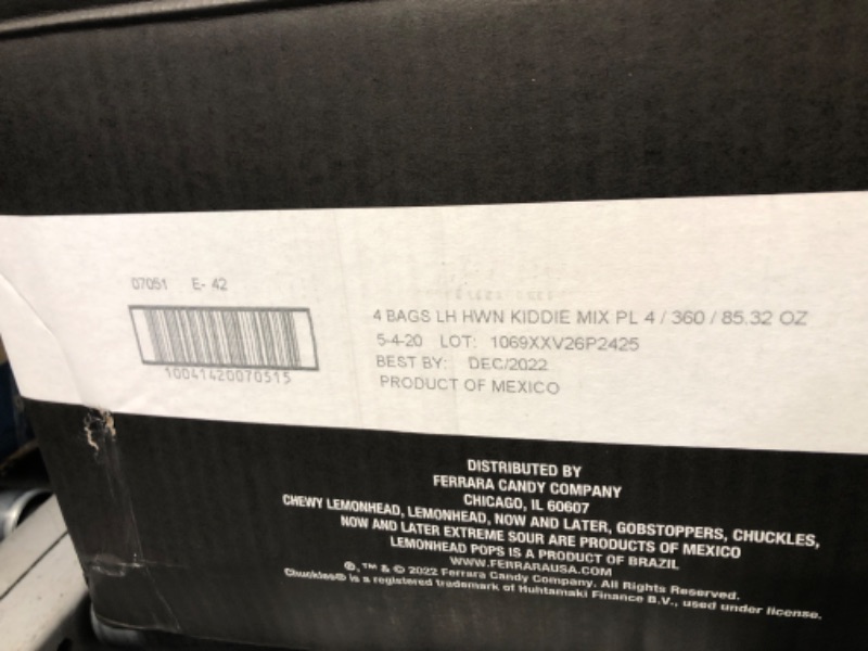 Photo 2 of BEST BUY DEC 2022- Ferrara Candy Kiddie Mix Halloween Candy, Lemonhead, Now & Later, Gobstopper, XXL Variety Bag 360 Pieces - 85.32 Oz